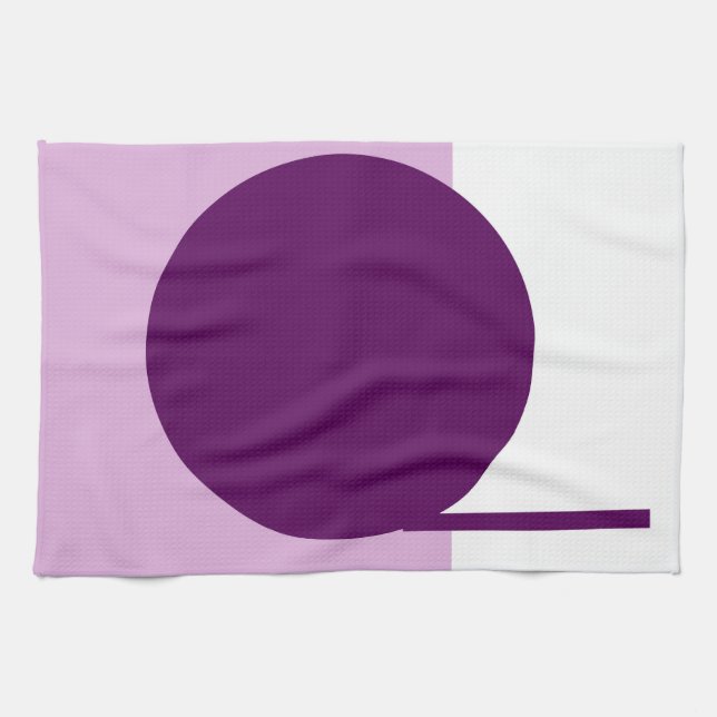 Linge De Cuisine Cercle d'art Abstrait violet rose blanc (Horizontal)