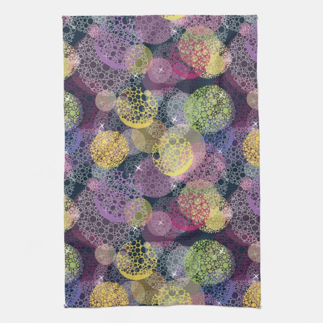 Linge De Cuisine Cercle mignon abstrait de point de polka (Vertical)