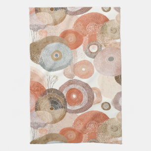 Linge De Cuisine Cercles Abstraits Bohème Terriens Design Organiq