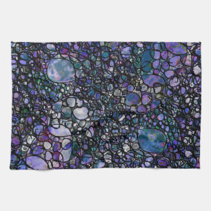 Linge De Cuisine Cercles Abstraits dessinés à la main, Bleu, Violet