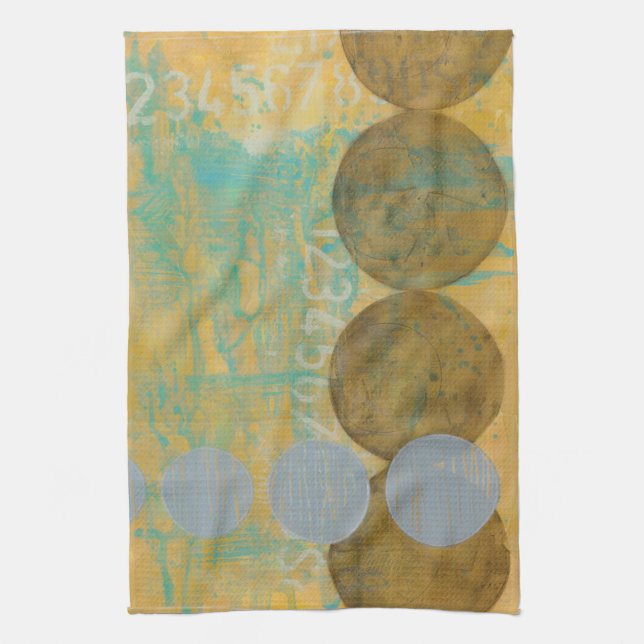 Linge De Cuisine Cercles Brown et gris foncés avec des nombres (Vertical)