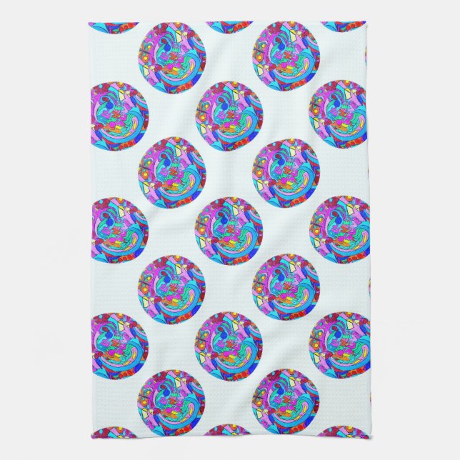 Linge De Cuisine cercles d'amour super hippie (Vertical)