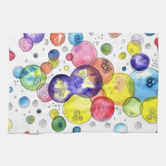 Linge De Cuisine Cercles d'aquarelle colorés Abstraits