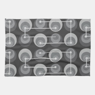Linge De Cuisine Cercles du milieu du siècle gris foncé