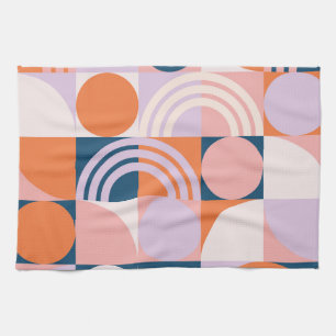 Linge De Cuisine Cercles du milieu du siècle : Motif géométrique