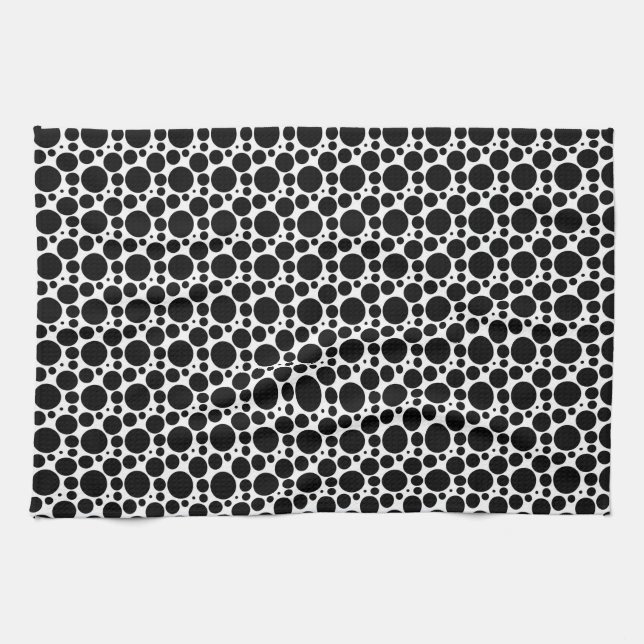 Linge De Cuisine Cercles et points en 7 tailles : répétition de noi (Horizontal)
