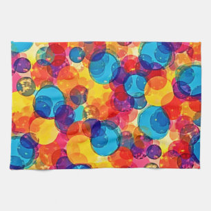 Linge De Cuisine Cercles superposés, art chaotique des couleurs