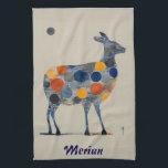 Linge De Cuisine Cerf aux cercles colorés<br><div class="desc">Un cerf gris-bleu avec des cercles multicolores sur le corps crée un design magnifique et moderne avec une influence asiatique sur cette serviette de cuisine.</div>