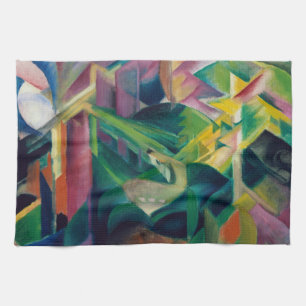 Linge De Cuisine Cerfs dans un jardin de monastère de Franz Marc
