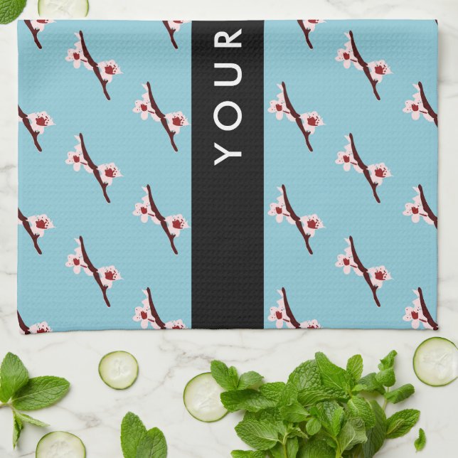 Linge De Cuisine Cerisier Fleur, Sakura Rose, Votre Nom (Plié)
