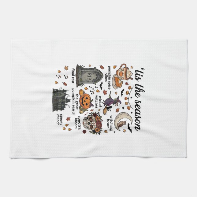 Linge De Cuisine C'est la saison Halloween Sorcière Citrouille Crân (Horizontal)