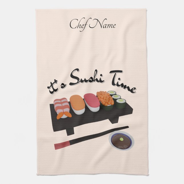 Linge De Cuisine C'est l'heure des sushis, sushis  (Vertical)
