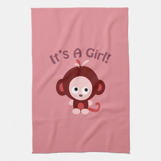 Linge De Cuisine C'est une fille ! Singe mignon (Vertical)