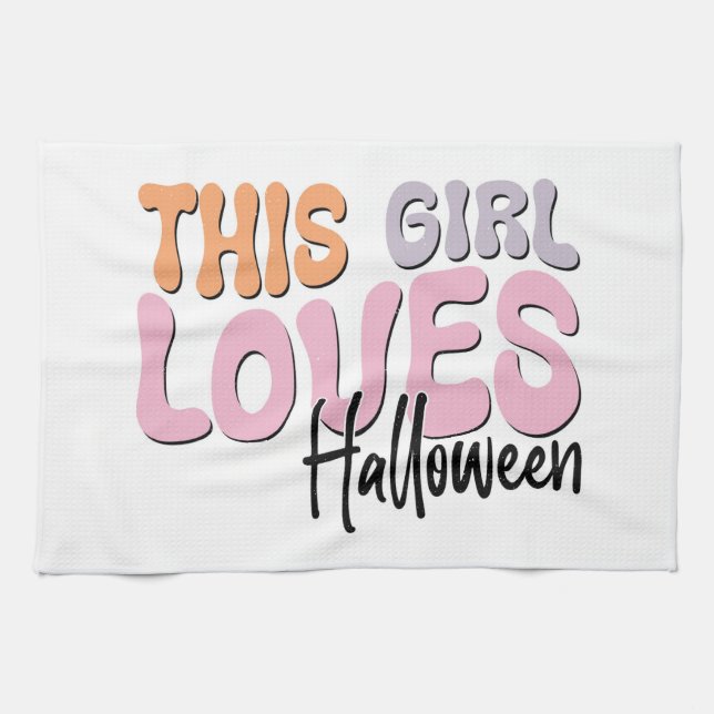 Linge De Cuisine Cette fille adore Halloween (Horizontal)