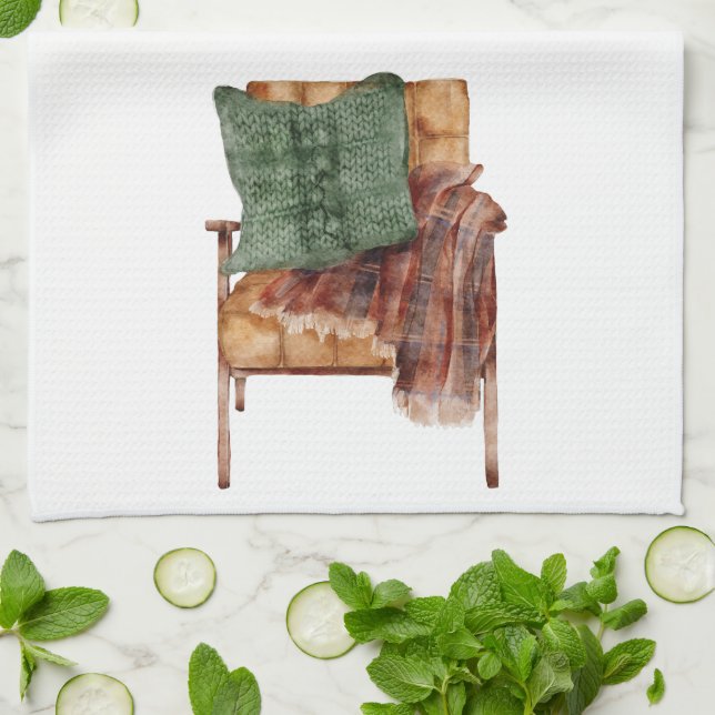 Linge De Cuisine Chalet d'automne Orange Coussin Brown Chaise Accue (Plié)