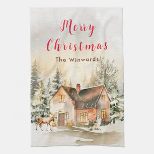 Linge De Cuisine Chalet de vacances d'hiver Joyeux Noël