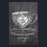 Linge De Cuisine Chalkboard Alice à Wonderland tea party teacup<br><div class="desc">French country Chalkboard teacup accessoires pour Alice dans les faveurs de thé de la fête du pays des merveilles ou de baby shower vintage, fête du déjeuner de la mariée faveurs. Fête de thé de douche nuptiale vintage faveurs et accessoires de cuisine en tableau noir. Shabby chic chalkboard cadeaux pour...</div>