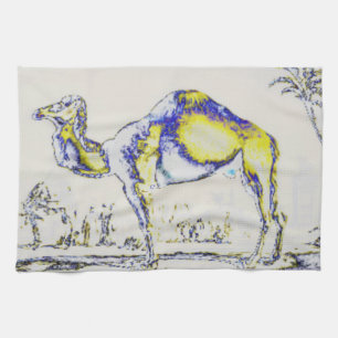 Linge De Cuisine Chameau abstrait....reproduction