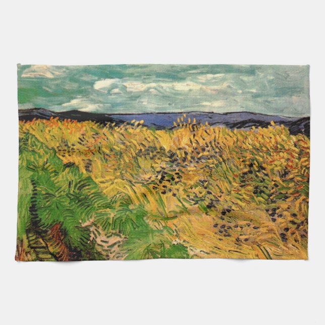 Linge De Cuisine Champ de blé aux bleuets de Vincent van Gogh (Horizontal)