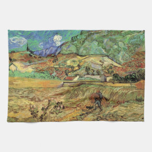 Linge De Cuisine Champ de blé clos avec paysan par Vincent van Gogh
