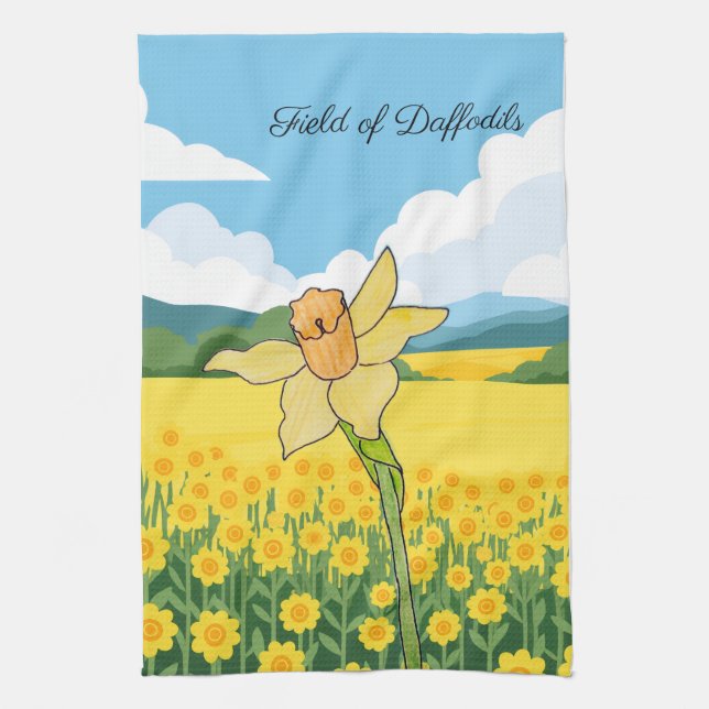 Linge De Cuisine Champ de jonquilles (Vertical)
