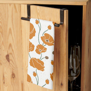 Linge De Cuisine Champ de pavots orange