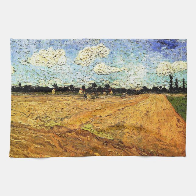 Linge De Cuisine Champ labouré (les Sillons) de Vincent van Gogh (Horizontal)