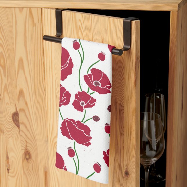 Linge De Cuisine Champ rouge de pavots (Pliage en tiers)