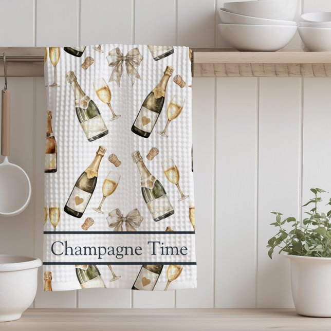 Linge De Cuisine Champagne Time Amateur de Prosecco   (Champagne Time Kitchen Towel)