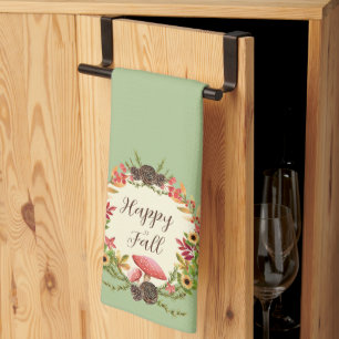 Linge De Cuisine Champignon et tournesols avec texte personnalisabl