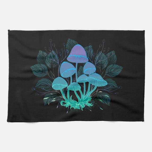 Linge De Cuisine Champignons dans les buissons (Horizontal)