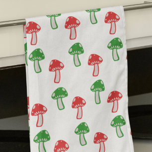 Linge De Cuisine Champignons de Noël Rustiques Fantaisistes