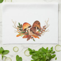 Champignons Feuilles D'automne Rétro