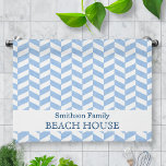 Linge De Cuisine Championnat de Russie de hockey sur glace<br><div class="desc">Cette jolie maison de plage personnalisée a un motif bleu et blanc légèrement texturé. Ajoutez facilement vos données personnelles aux modèles et elles apparaîtront aux deux extrémités de la serviette. Vous pouvez même changer "maison de plage" en "maison d'été", "maison de lac" ou tout autre libellé que vous voudriez. Ce...</div>