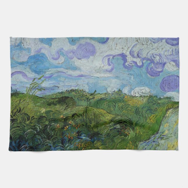 Linge De Cuisine Champs de blé vert par Vincent van Gogh (Horizontal)