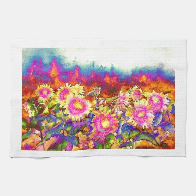 Linge De Cuisine Champs de tournesol (Horizontal)
