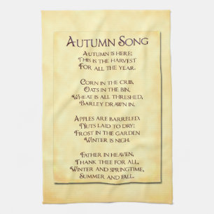 Linge De Cuisine Chanson d'automne Thanksgiving Poème