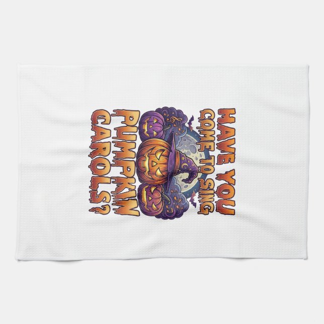 Linge De Cuisine Chants de citrouille Chapeau de sorcière d'Hallowe (Horizontal)