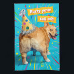 Linge De Cuisine Chapeau d'anniversaire pour derrière de Corgi<br><div class="desc">Fais la fête avec ta queue ! | Avanti,  la marque d'humour mondiale™ divertit le monde avec ses cartes de vœux Feel Good Funny depuis plus de 40 ans. Nos personnages vivent la vie à fond et célèbrent l'humour dans la vie quotidienne.</div>