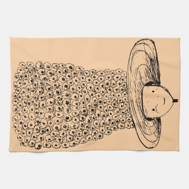 Linge De Cuisine Chapeau de fleurs (Horizontal)
