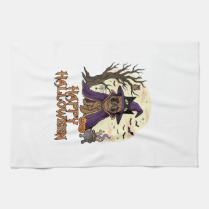 Linge De Cuisine Chapeau de sorcière Pug Halloween joyeux Chaudron