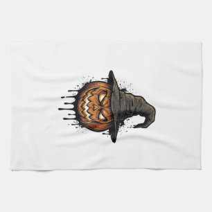 Linge De Cuisine Chapeau De Sorcière Vintage Citrouille Graphique H