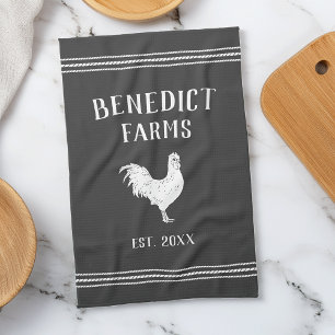 Linge De Cuisine Charbon Rustique Poulet Personnalisé Nom De La Fer