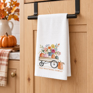 Linge De Cuisine Chariot de récolte d'automne de citrouille d'aquar