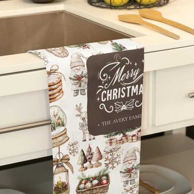 Linge De Cuisine Charming Winter Scène avec les oiseaux et les cade (Créateur téléchargé)