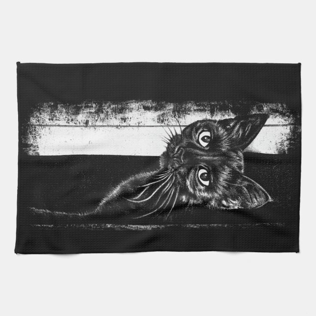 Linge De Cuisine Chat à l'intérieur (Horizontal)