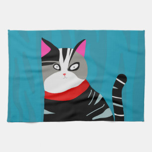 Linge De Cuisine Chat Abstrait