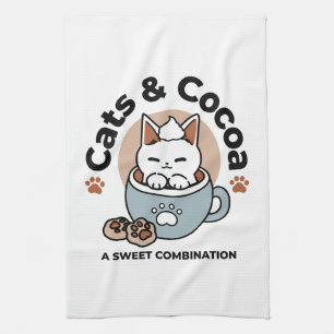 Linge De Cuisine Chat adorable en Mug Conception de vacances - Chat