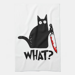 Linge De Cuisine Chat assassin avec couteau