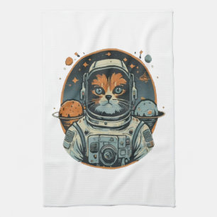 Linge De Cuisine Chat-astronaute sur les astéroïdes